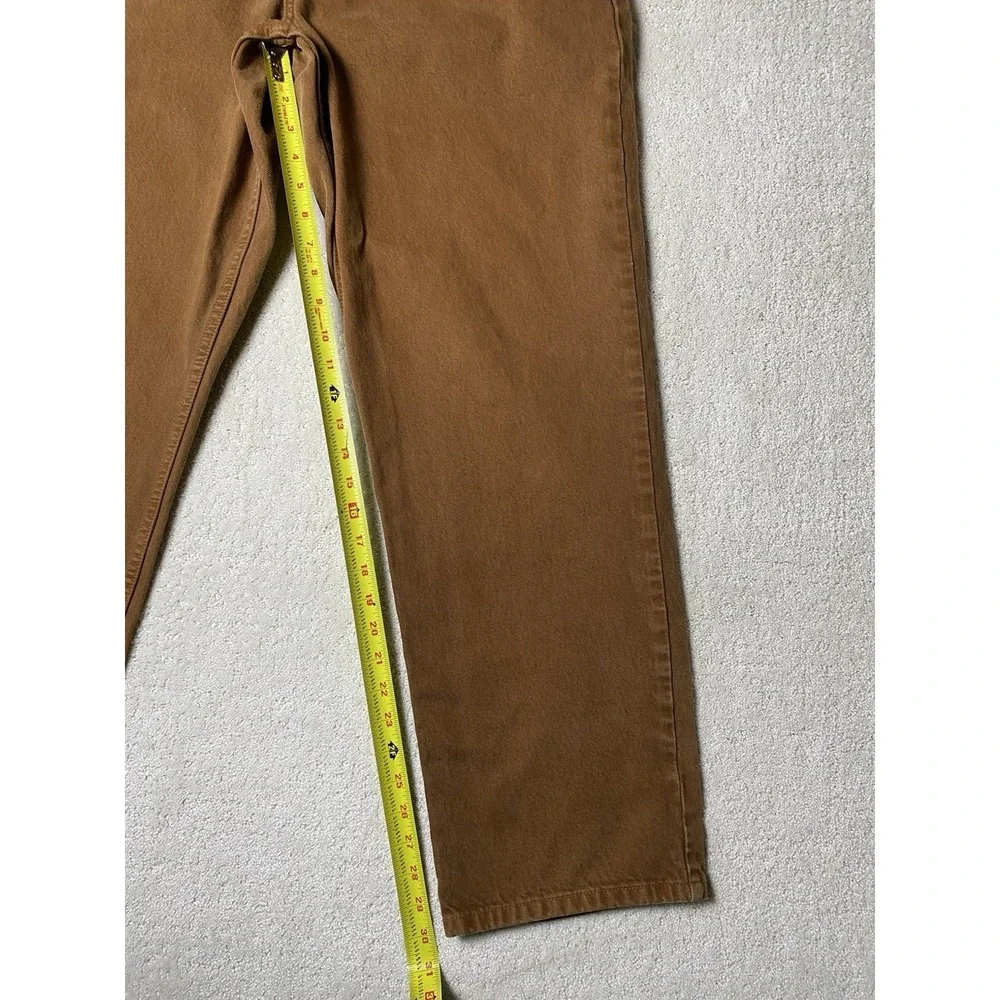 LL Bean Comfort Waist Relaxed Fit Khaki Pants Men's 38x32 Measured 36x30 Brown